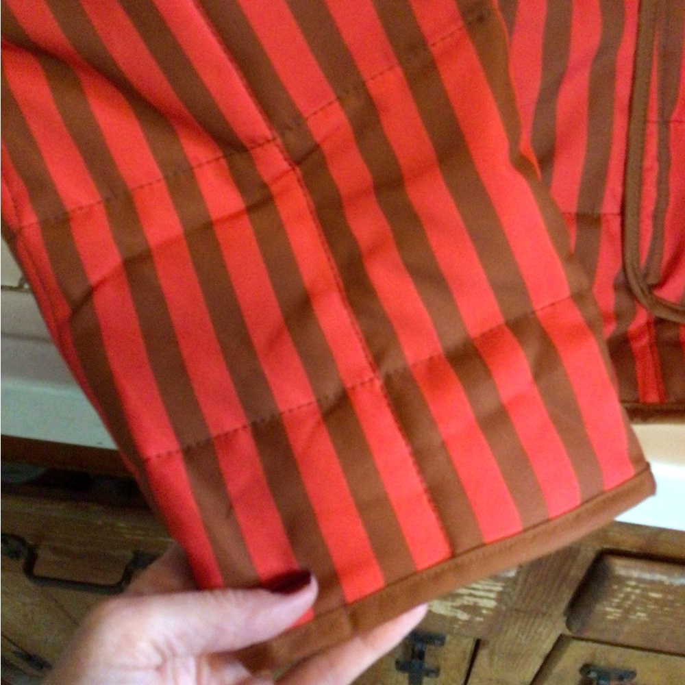 2 left♥️♥️♥️Boho rusty red and cocoa Striped Quilted Jacket - Picture 4 of 8